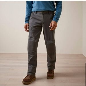 NEW ARIAT Work Rebar M5 Made Tough Knee Pad Straight Leg Pants Gray Size 31x36